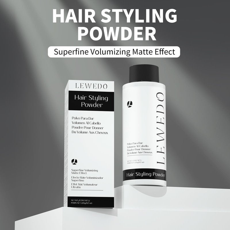 lewedo Volumizing Styling Powder 20g - Natural Volume & Matte Finish for Men, Oil-Absorbing Texture Powder with Adjustable Nozzle