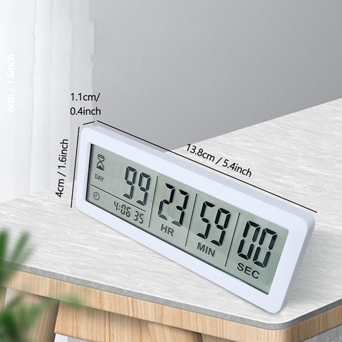 MOSTRUST Digital Countdown Days Timer - Black Upgraded Big 999 Days Count Down Clock with Stand Strong Magnetic Back for Vacation Retirement Wedding Holiday