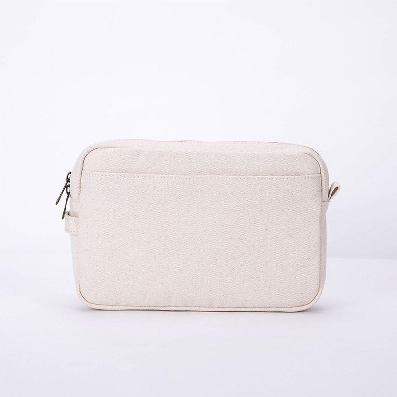 Cosmetic Storage Bag - Cute Travel Makeup Organizer | Pure Cotton Canvas, Zip-Up Design, Hanging Option