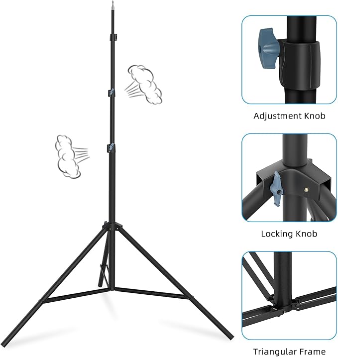 20FT Heavy Duty Air-Cushioned Tripod Stand – Telescoping Aluminum Alloy Light Stand for Overhead Photography, Sports & Studio (6M)