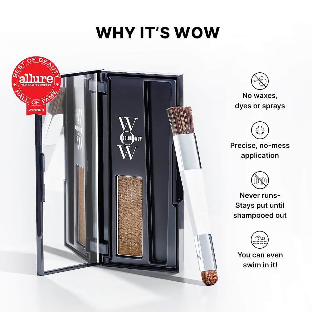 COLOR WOW Root Cover Up, Medium Brown, Instant Gray Coverage and Temporary Root Touch-Up, Water-Resistant