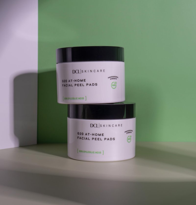 DCL Skincare G20 Glycolic Acid Exfoliating Pads with 20% Glycolic Acid – Skin-Smoothing & Hydrating, 50 Pads