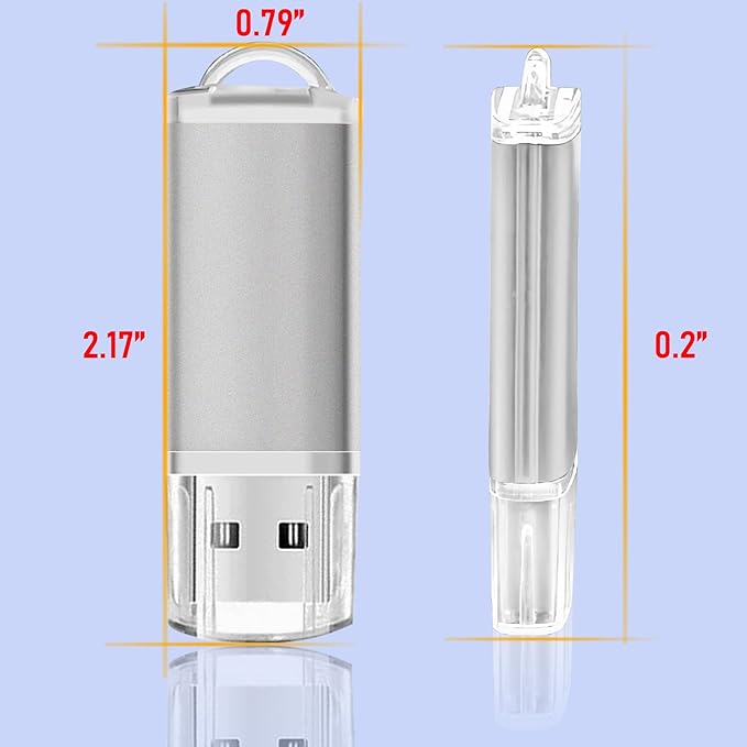 16GB USB Flash Drive 20 Pack Nicepicten Thumb Drives Pack Jump Zip Drive USB 2.0 Flash Drives Mulitipack 16GB Memory Stick with Labels & Lanyards - Silver
