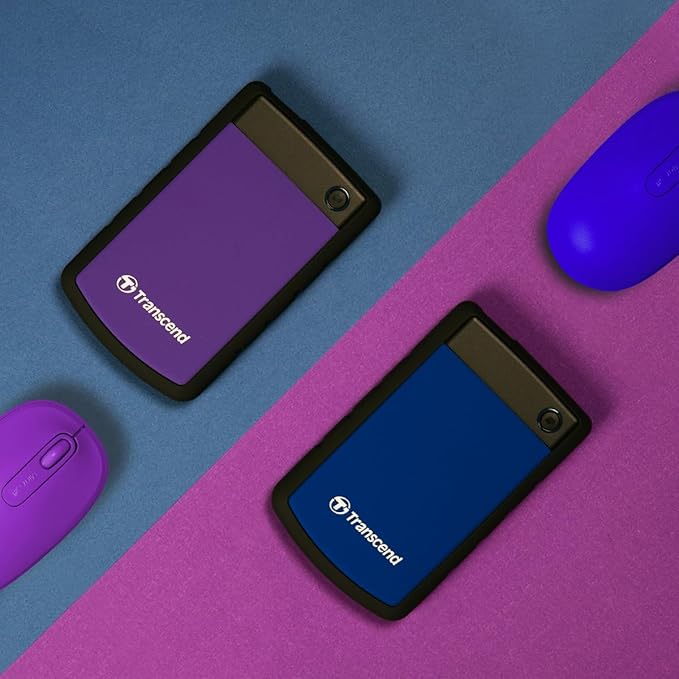 Transcend StoreJet 4TB External Hard Drive, for PS4/PC/Mac/Desktop/Laptop/Xbox, USB3.1(5Gbps)Type-A Portable HDD, One Touch Auto-Backup/Shock Resistant/Three-stage shock protection system(TS4TSJ25H3P)