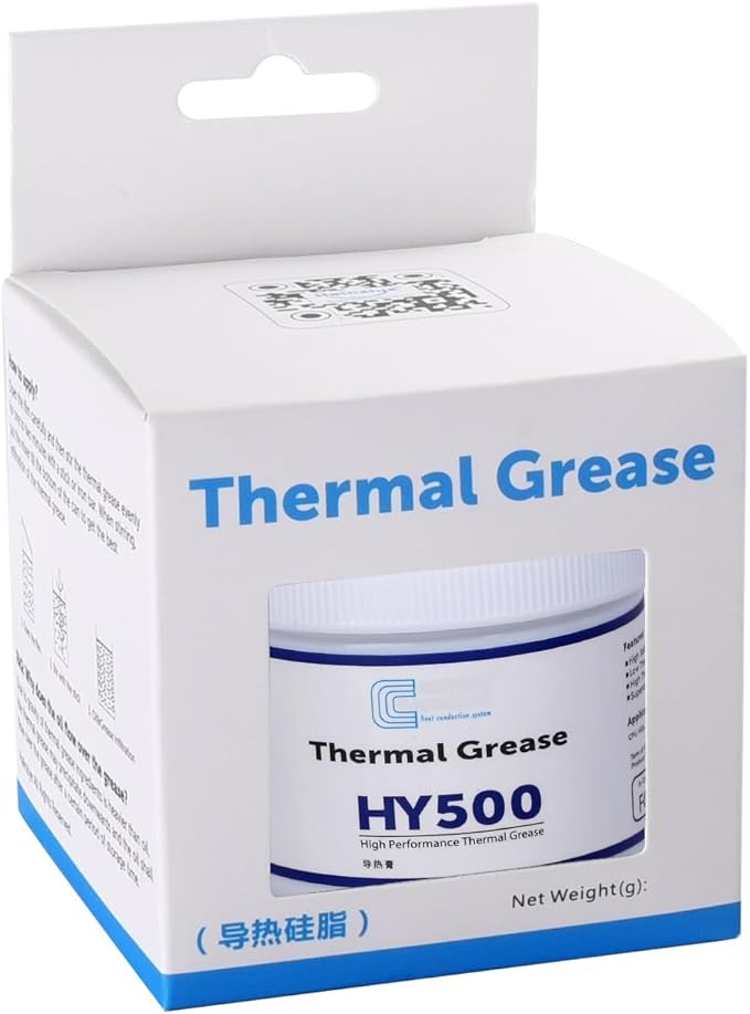 HY500-200g CPU Thermal Heatsink Grease Paste Compound Thermal Conductivity: >1.93W/m-k Carbon Based High Performance for CPU PC GPU -200 Grams