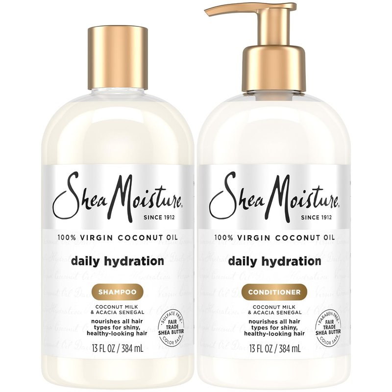 SheaMoisture Shampoo & Conditioner Set, Daily Hydration with Pure Coconut Oil â New Look, Improved Creamy Lather, Cruelty-Free, 13 Oz Ea