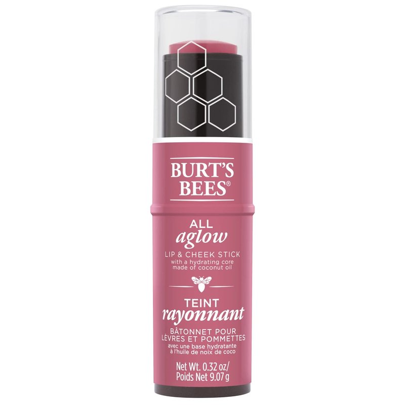 Burts Bees 100% Natural All Aglow Lip & Cheek Stick, Blush Bay - 1 Tube