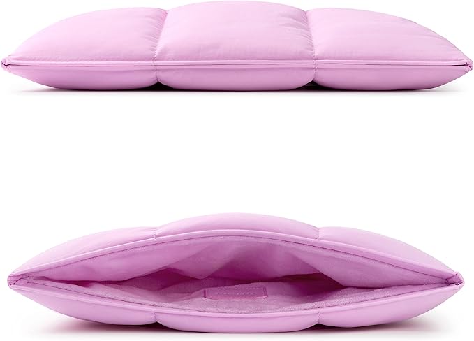 Comfyable Puffy Laptop Sleeve 15 16 Inch, Quilted Puffer Laptop Carrying Case for Women, Pillow Pouch Compatible for MacBook Air M5 & MacBook Pro M5 Pro/Max 2026, Lavender