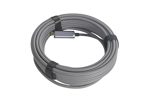 DWLCWY Fiber Optic USB A to USB C Cable(50ft),High Speed 10Gbps USB 3.2 Gen2 Active Optical Cable for VR, Webcam, Laptop,Camera,Projector etc,Grey