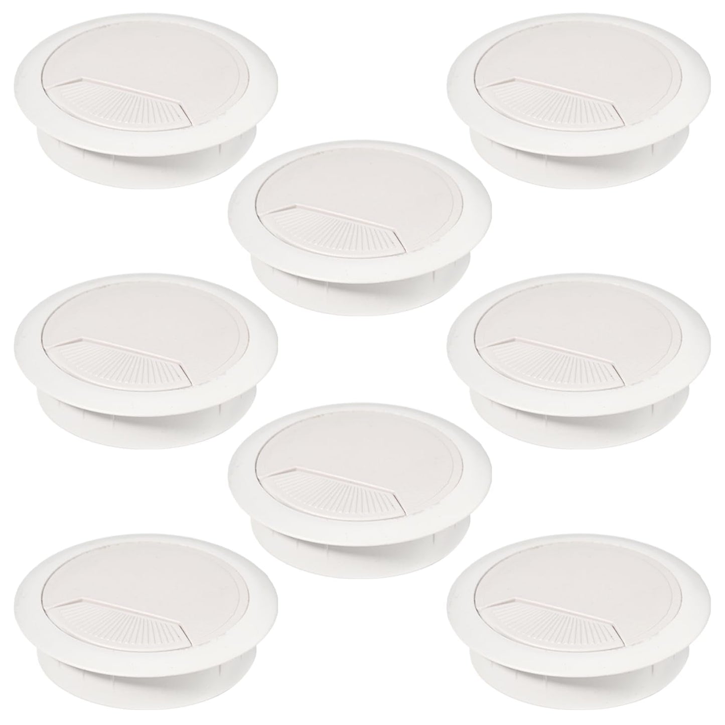 Desk Grommet 2 inch(50mm)8 Pcs, Desk Hole Grommet, Cable Grommet, Desk Hole Cover, Desk Cord Hole Cover, Desk Cable Hole Cover, Desk Wire Hole Insert, Furniture Hole Cover(White Grommet)