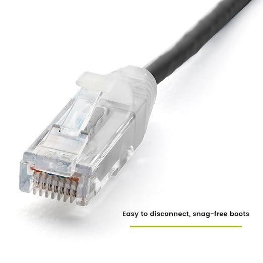 TRUECABLE Cat6 Component Rated Patch Cable, Unshielded (U/UTP), 7ft, Black, 28AWG Stranded Pure Copper, Snagless 10G High-Speed Ethernet Cable, PoE++ 4PPoE 100W, UL Listed, RoHS-3, 5 Pack