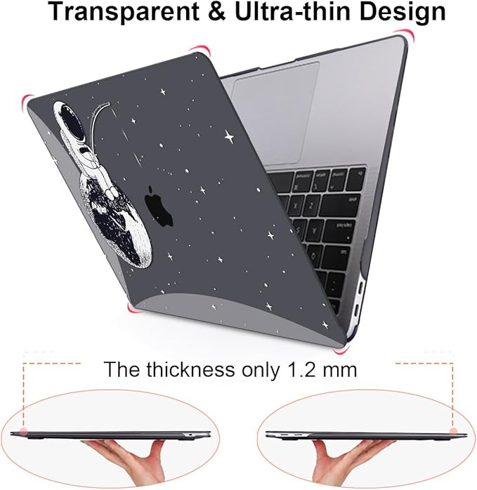 LCMOCICO Compatible with MacBook Pro 13 inch Case 2022 2021-2016 A2338 M2/M1 Chip A2251 A2289 A2159 A1989 A1706, Pattern Plastic Hard Shell Keyboard Cover Screen Film Webcam Cover, Astronaut Earth