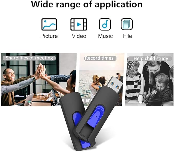 JUANWE 128GB 2 Pack USB Flash Drives, Thumb Drive Retractable Slide USB 3.0 Flash Drive, Memory Sticks USB Drive Portable with Lanyard Hole, Jump Drive for Srotage & Backup (128 GB 2 Pack)