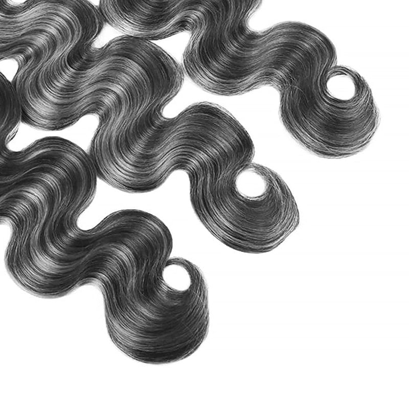 Bafamiya Highlight Grey Human Hair Bundles Body Wave 12 14 16 Inch P1B/Grey Bundles Human Hair 3 Bundle 300g Total Unprocessed Brazilian Virgin Hair for Black Women