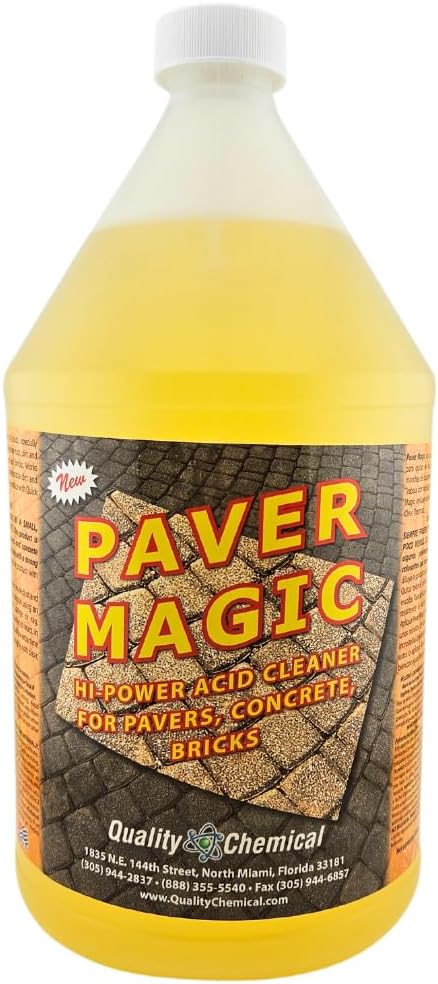 Quality Chemical Paver Magic - High Power Concrete, Brick and Paver Cleaner - Outdoor Stain Remover - 128 oz (Pack of 1)