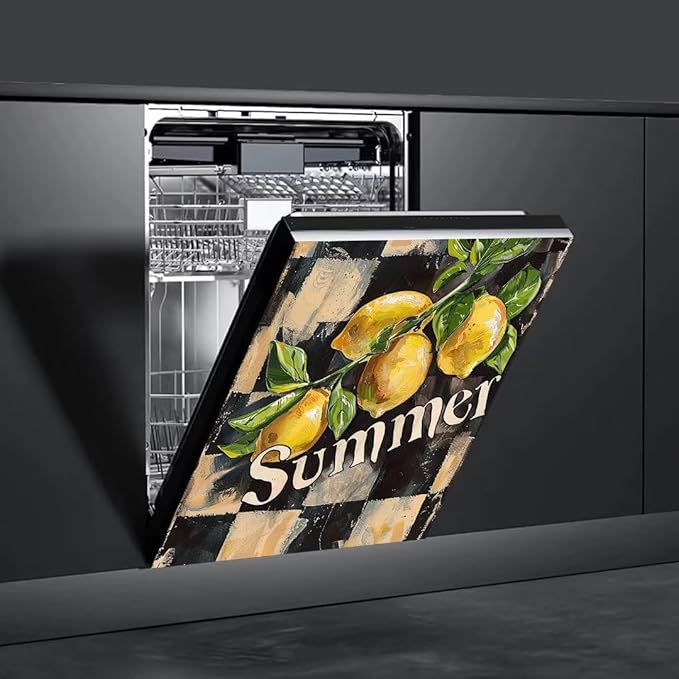 Generic Summer Lemon Dishwasher Face Cover,Fridge Door Cover,Magnetic Sticker,Decorative Farmhouse Fruit Sticker,23x26