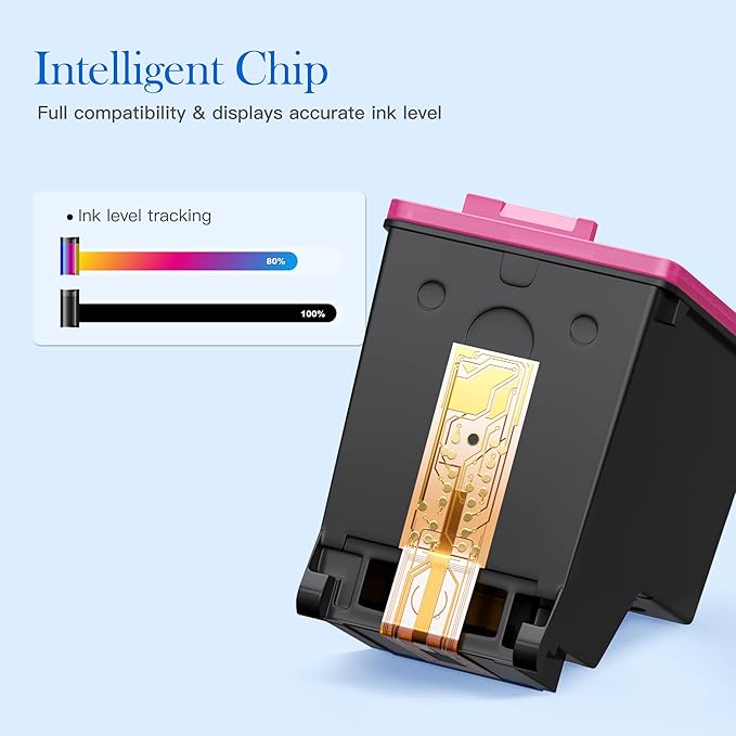 62XL Ink Cartridges for HP Ink 62 for HP 62XL Ink Cartridge Combo Pack Works with HP Envy 7640 7645 5660 5540 5640 7644 OfficeJet 5740 5741 8040 OfficeJet 200 250 258 Series (2-Pack, 1 Black 1 Color)