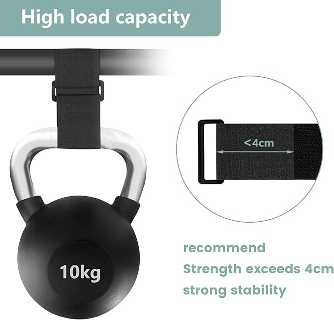 WSZJINB 2In x 16Ft Cable Straps Heavy Duty With 15 Buckles, Black Hook and Loop Straps, Reusable Cable Ties for Organizer or Storage