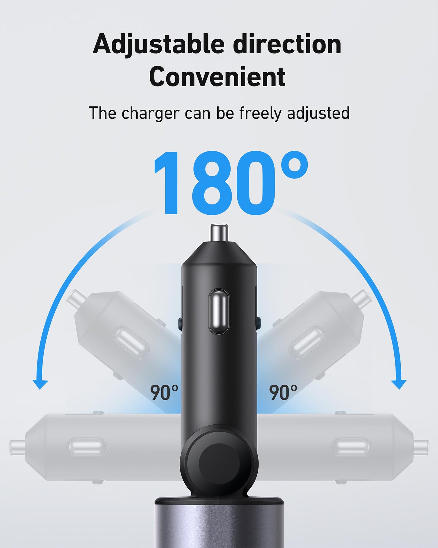 Car Phone Charger Adapter 2Pack Retractable Car Charger 4in1 Fast Charging Dual Retractable Cables 31.5 Inch Multiple Ports Charging Station Compatible with iPhone 17/16/15/14/13/12/11 Pro Max/Samsung