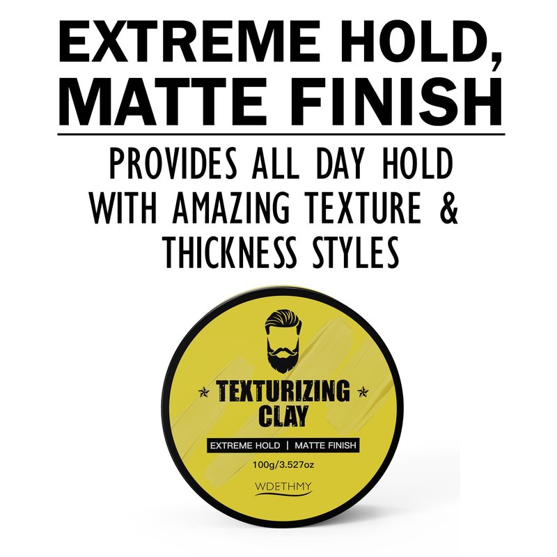 WDETHMY Hair Clay For Men, High Hold & Low Shine Men's Matte Clay, Long-lasting Hold and Easy Wash Hair Styling Cream, No-greasy Formula, Add Volume & Texture Hair Styling Products
