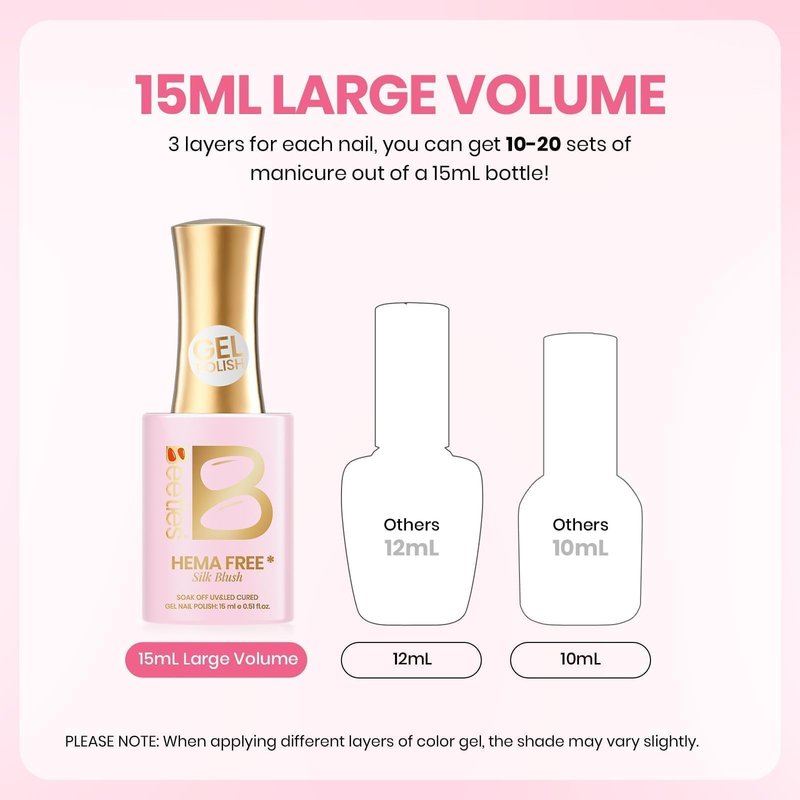 Beetles French Tip Gel Polish - Blush Moonlight, 2 Colors HEMA-Free Summer White Pink Gel Nail Polish Set 15ML with Styles Stickers, Same Color Bottle, Soak Off UV LED Nails