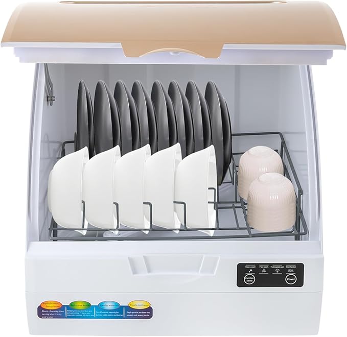 Countertop Dishwasher, 900W Portable Countertop Dishwashers with 4 Washing Mode 3L Automatic Dishwasher for Clean Dishes Knives Forks Chopsticks Cups 360 ° Spray Angle 0.03-1.0MPa (900W3L)