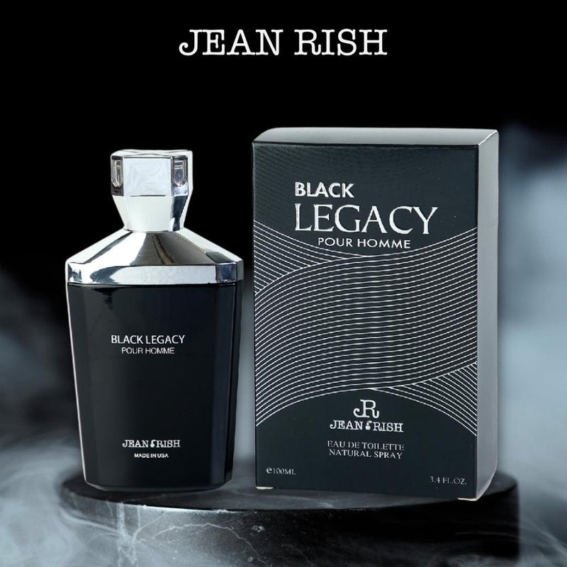 Jean Rish Black Legacy Pour Homme Perfume for Men Eau De Toilette, Long-Lasting Luxury Fragrance, Made In USA - Lavender, Bergamot, Sandalwood Scent - 100ml / 3.4 oz
