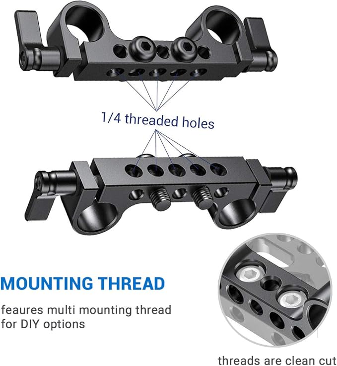 SmallRig Super Lightweight 15mm Railblock, 15mm Rod Clamp with 1/4"-20 Thread for Sony for Canon and Other DSLR Camera Rig Shoulder Support Rail System - 942