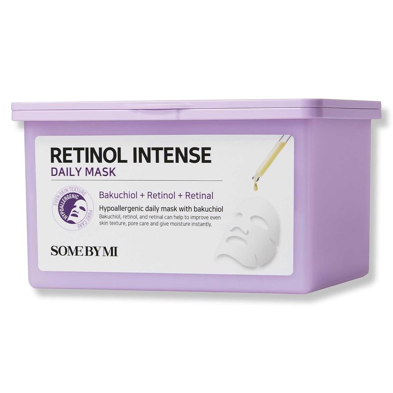 Retinol Intense Daily Mask - Vegan Korean Face Sheet Mask for Glass Skin | 30 Sheets, 11.8Oz - Improves Texture & Elasticity
