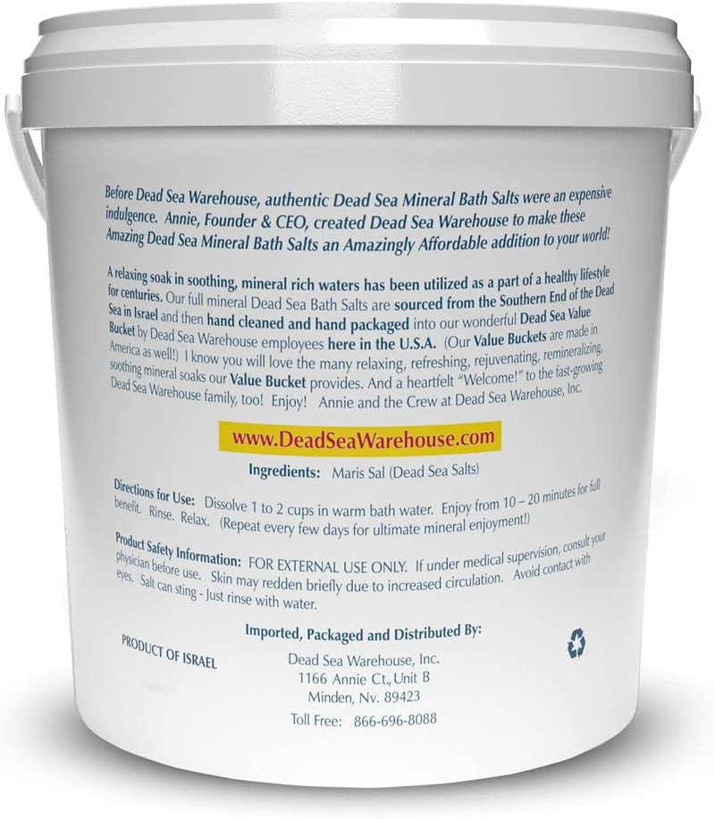 Dead Sea Bath Salts - 100% Mineral Therapeutic Formula for Detox & Moisturizing | Unscented 5 lbs