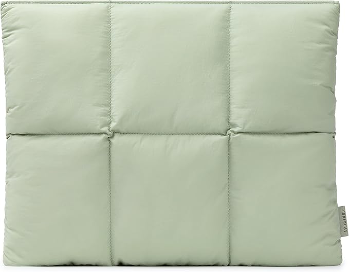 Comfyable Puffy Laptop Sleeve 13 Inch 14 Inch, Quilted Puffer Laptop Carrying Case for Women, Pillow Case Compatible with MacBook Air/Pro M5 M4 M3 M2 Pro/Max 2026, 13" MacBook Neo A18, Sage