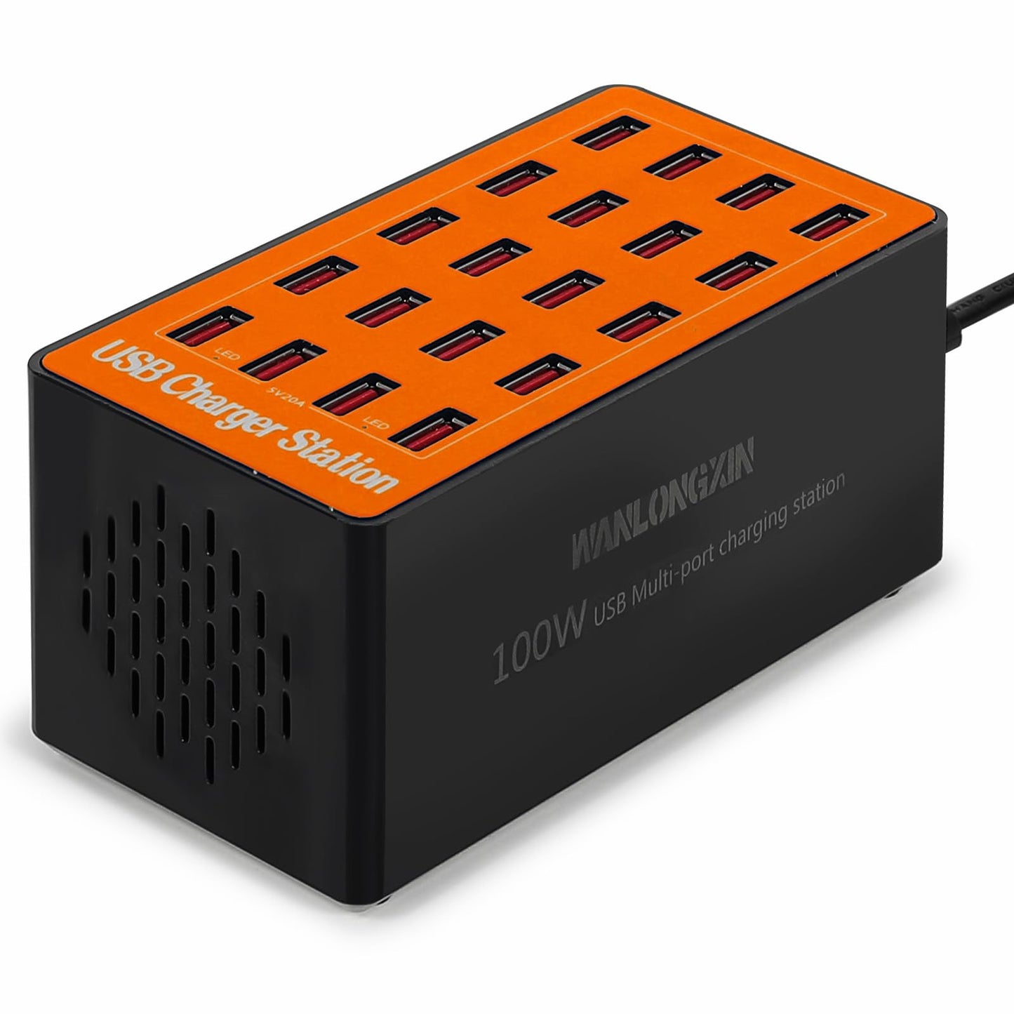 USB Charging Station,100W 20-Port Multi Smart Safety Fast Charger Station for Phone Tablet Watch Headphone PS, Compact Desktop Charger Home Office Travel