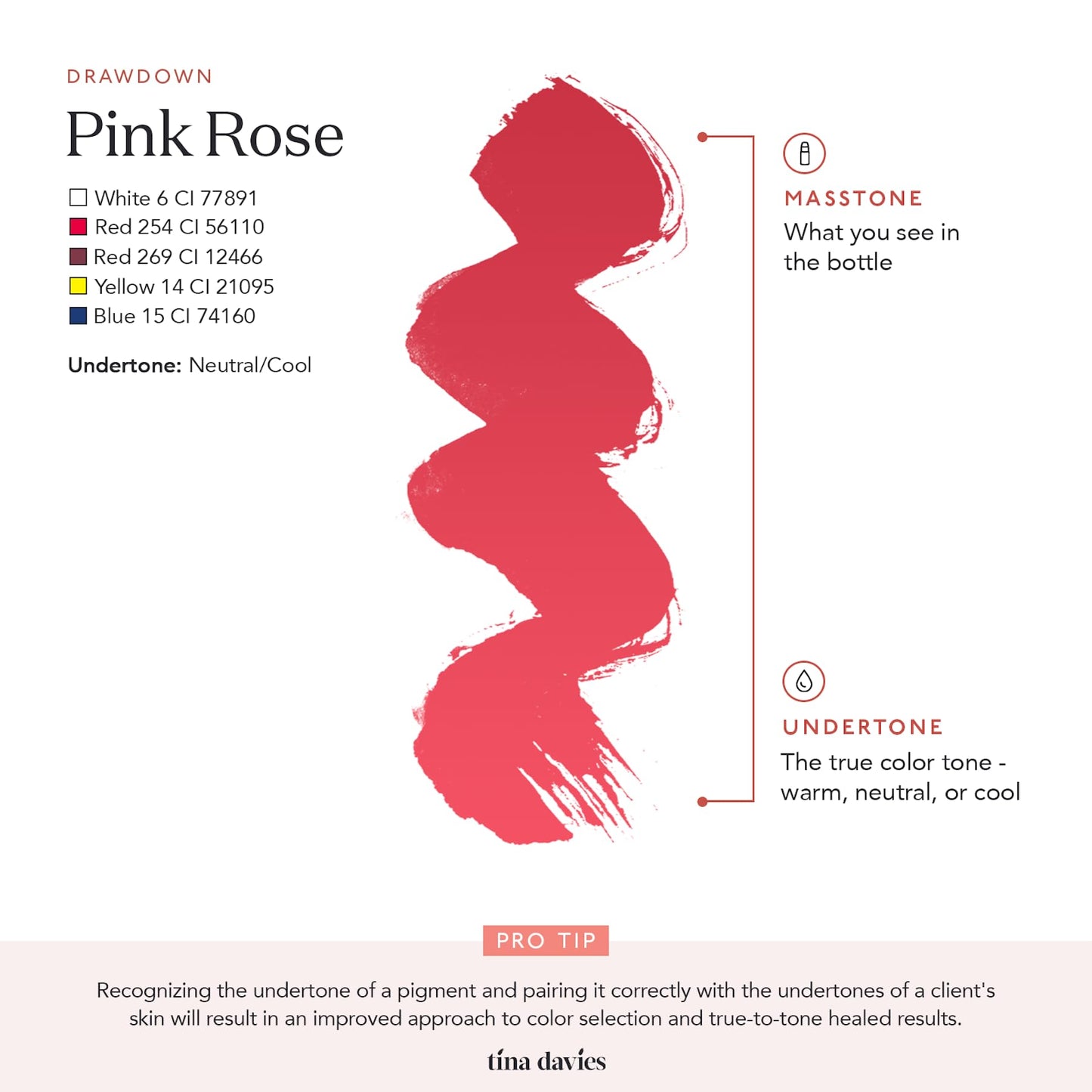 Tina Davies Professional Envy & Lust Lip Pigments - Permanent Lip Makeup - Colors Heal True to Tone - High Retention - Envy Pink Rose, 1/2oz/15ml Bottle
