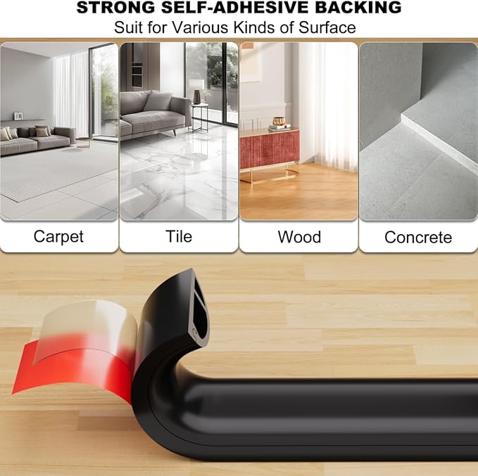 Kneelisa 6FT Side-Open Extension Cord Covers for Wires on Floor,Silicone Power Cable Protector Cord Hider Management Strip,Hide Electric Wire on Carpet,Chord Runner Protective Safety,Black
