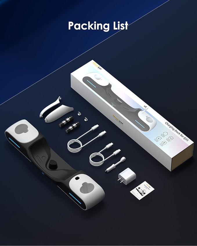 Maecker Charging Dock for Meta Quest 3/3S Charging Station Magnetic Charger for Meta Quest 3/3S Accessories Charging Stand