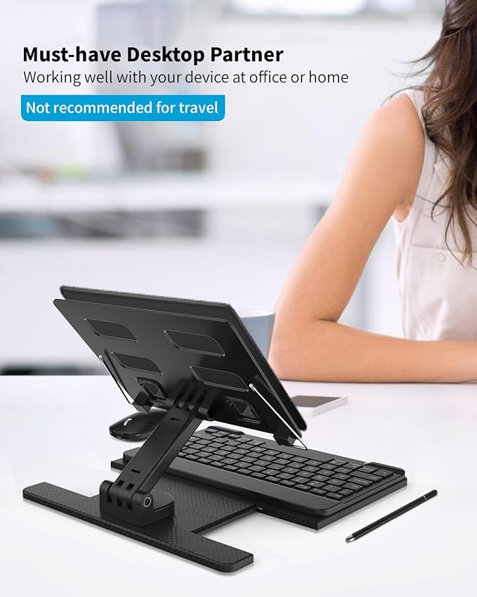Desk Stand and Bluetooth Keyboard Combo for Samsung Galaxy Z Fold 7/6/5/Z Trifold, 4 in 1 Set Include Mouse Pen, Adjustable Foldable Tablet Stand Holder Fits for Motorola Razr Fold 2026
