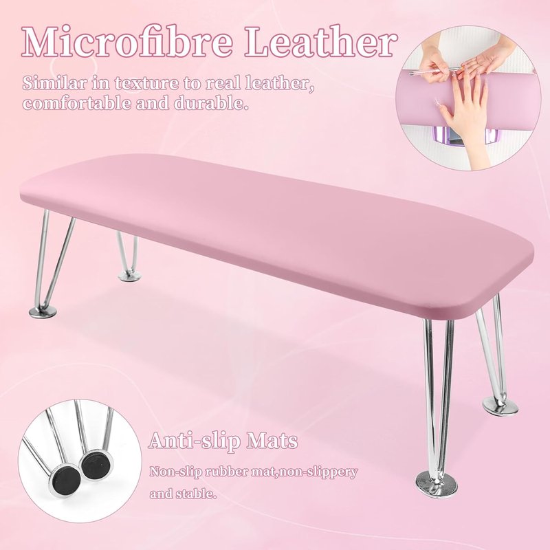 Nail Arm Rest - Microfiber Leather Cushion for Manicure | Purple Color, Perfect for Home or Salon Use