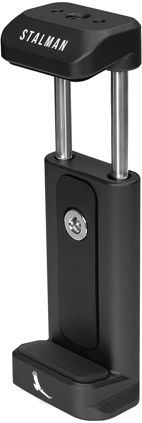 KONDOR BLUE x Tyler Stalman | Horizontal Smartphone Clamp | Phone Rig Tripod Mount with Arca Plate, 1/4-20 Threads, ARRI Anti-Twist Mounts, Strong Clamping Force, Case Friendly Fit | Black