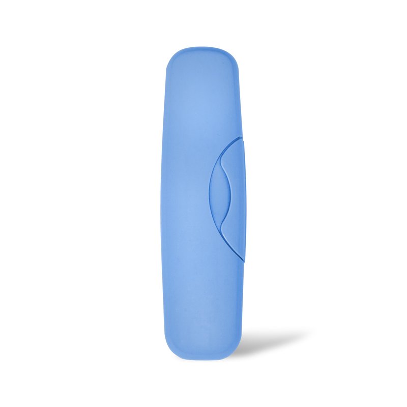 RADIUS Toothbrush Big Brush with Replaceable Brush Head BPA Free ADA Accepted - Right Hand - Pastel Periwinkle Blue Brush with Pastel Periwinkle Blue Case