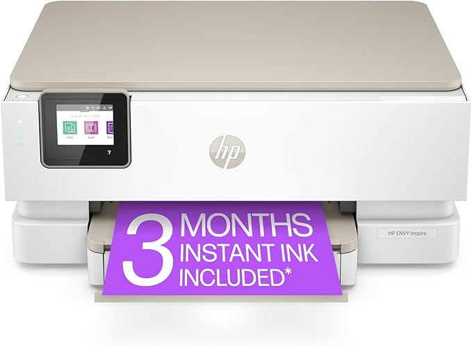 HP Envy Inspire 7255e Wireless Color Inkjet Printer, Print, scan, copy, Easy setup, Mobile printing, Best-for-home, 3 month Instant Ink trial included, AI-enabled (1W2Y9A)