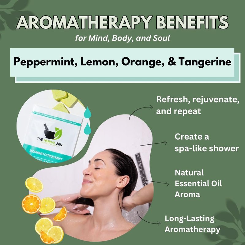 Morning Citrus Mint Shower Steamers Aromatherapy for Energy - USA Made Mothers Day Gift for Mom - Peppermint & Orange Shower Bomb Tablets – Soothing Natural Essential Oils (10 Pack)