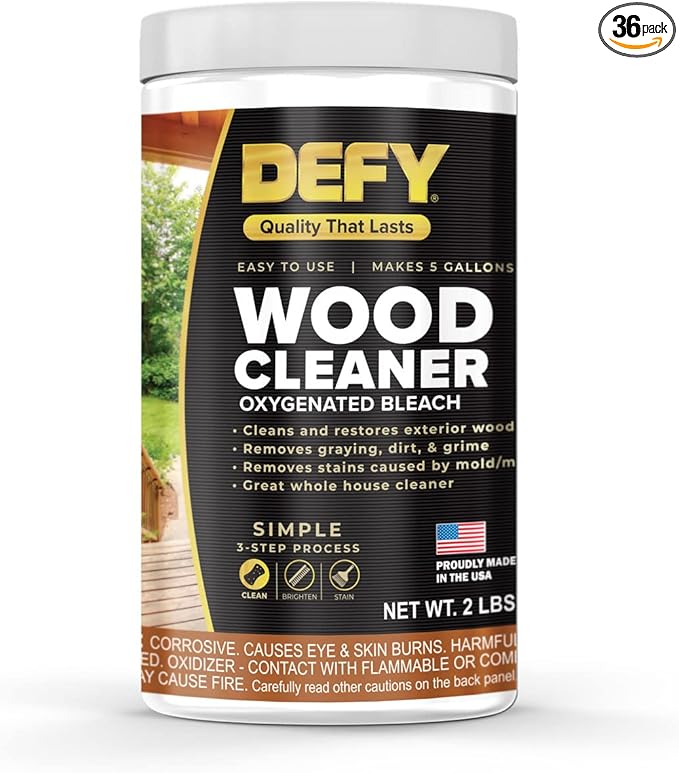 DEFY 2 LB Wood Deck Cleaner Powdered Concentrate - For Decks, Fences, Siding, & More - Covers Up to 1,000 Sq. Ft.