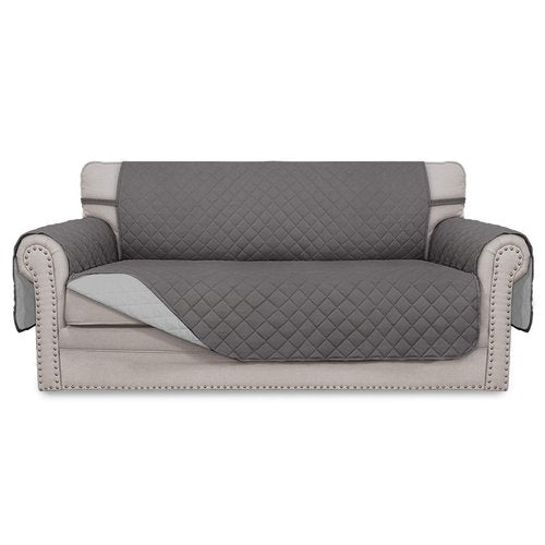 Easy-Going Sofa Slipcover Reversible Loveseat Sofa Cover Couch Cover for 2 Cushion Couch Furniture Protector with Elastic Straps for Pets Kids Dog Cat (Oversized Loveseat, Gray/Light Gray)