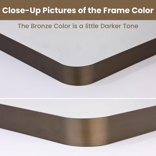 LOAAO Bronze Bathroom Mirror - 72”x32” Rounded Rectangle with Anti-Rust Metal Frame | Hangs Horizontally or Vertically