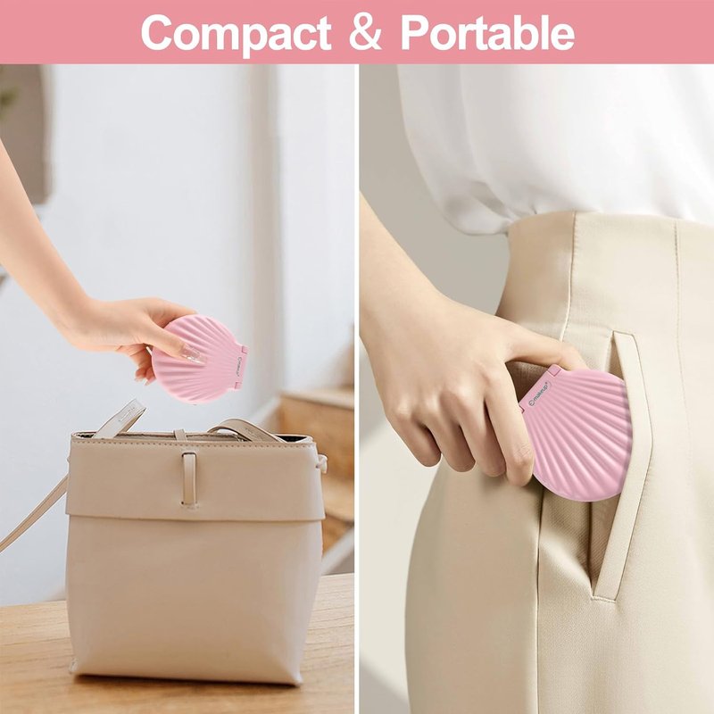 Compact Makeup Mirror with Lights - 2-Sided Folding Magnifying Mirror 3.5” | Lightweight & Shatterproof Gift for Women