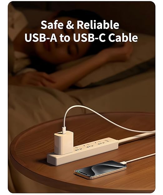 Woven USB to USB-C Cable for Apple iPhone 17 Series, [MFi Certified] CarPlay USB A to Type C Charger Cord Fast Charging for iPhone Air, iPhone17 Pro Max/16 Pro/15 ProMax/iPad Pro M4 (5ft White)