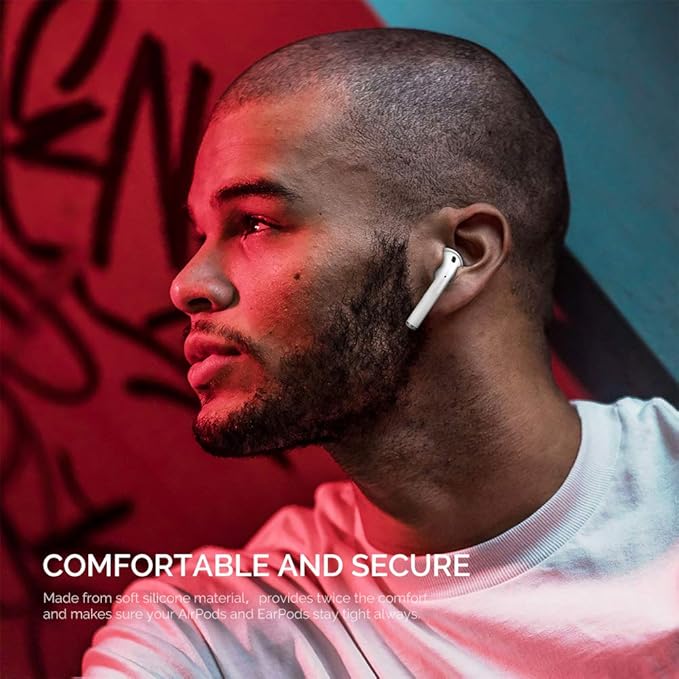 AhaStyle 3 Pairs Ear Tips Silicone Earbuds Cover [Not Fit in The Charging Case] Compatible with AirPods(3 Pairs Large, White)