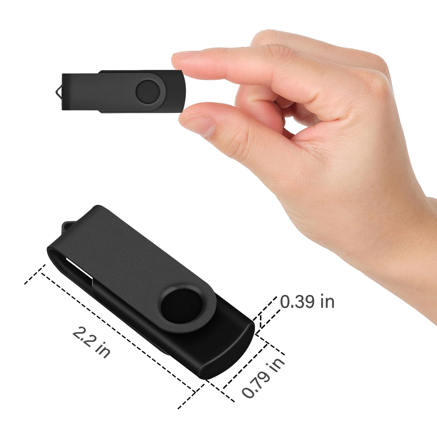 EASTBULL 4GB USB Flash Drive Bulk Thumb Drives 100 Pack with Lanyards USB 2.0 Memory Sticks Zip Drive Pen Drive for Storage and Backup Black 100PCS 4GB