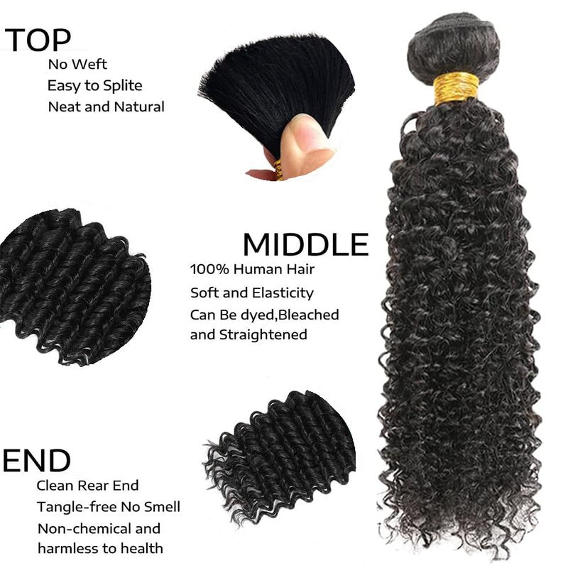 PXCPXC Human Hair Bundles Water Wave Full and Thick for Women Curly Burmese Human Hair Bundles 100% Unprocessed Wet and Wavy Hair Bundles Natural Black Color(18 inch)