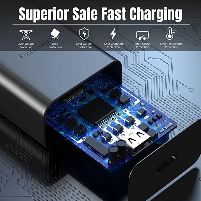 TT&C 4-Piece 30W USB-C Fast Charger Kit with 10FT & 6.6FT Cables, PD 3.0 Wall Block Compatible with iPhone 17 16 15, Galaxy S26 S25 Ultra & iPad (Black)
